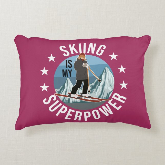 Coussins Décoratifs Le Ski Est Ma Superpuissance (Devant)