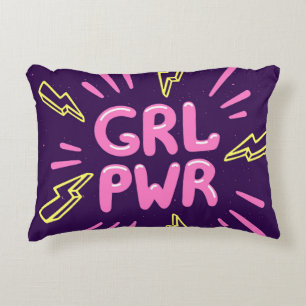 Coussins Décoratifs Le slogan féministe "Girl power", arrière - plan v