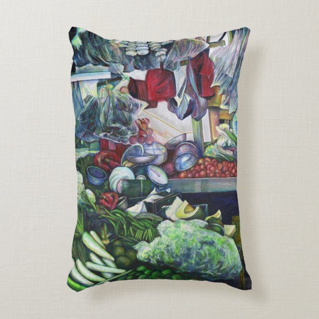 Coussins Décoratifs Le Vegetatian Club se rencontre ici (Devant(Vertical))