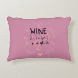 Coussins Décoratifs Le vin drôle est un trou dans un verre