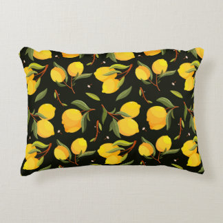 Coussins Décoratifs Lemon seamless pattern. Handpainted lemon illustra