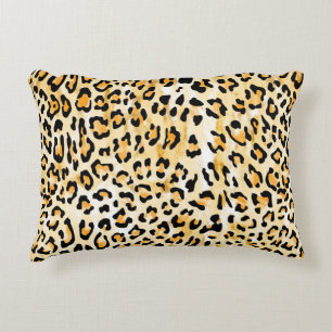 Coussins Décoratifs leopard jaune et blanc dessiné à la main