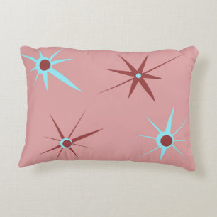 Coussins Décoratifs les années 1950 rétro Starburst rose