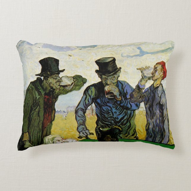 Coussins Décoratifs Les Buveurs par Vincent van Gogh (Devant)