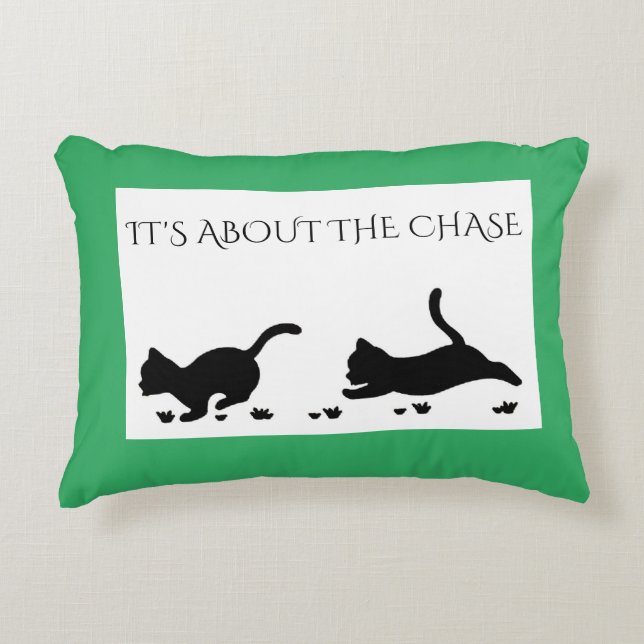 Coussins Décoratifs Les chatons vert jettent oreiller. (Devant)