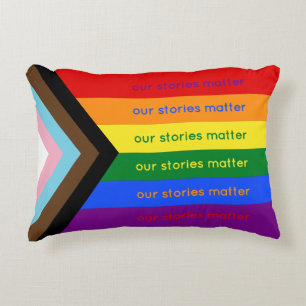 Coussins Décoratifs Les Histoires Comptent Fierté Gay Drapeau Arc-en-c
