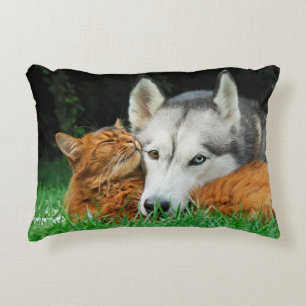 Coussins Décoratifs Les mignonnes amies du chat somalien et du Husky s
