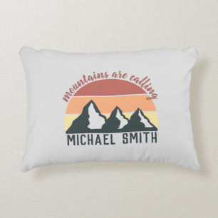 Coussins Décoratifs Les montagnes pastel vintages appellent le monogra