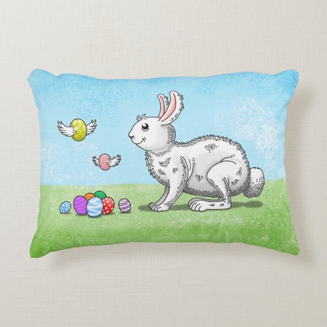 Coussins Décoratifs Les œufs de Pâques de joli lapin (Devant)