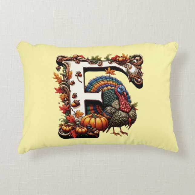 Coussins Décoratifs Letter f Thanksgiving gift style  (Devant)