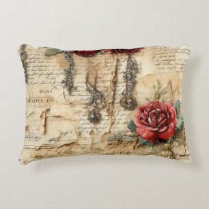 Coussins Décoratifs Lettre d'amour florale antique nostalgique