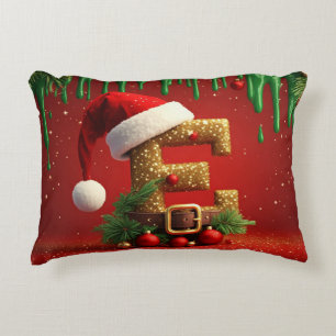 Coussins Décoratifs Lettre de Santa E Ceinture de pin et décorations d