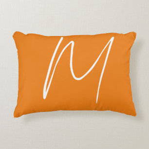 Coussins Décoratifs Lettre initiale Monogramme Style moderne Orange Bl
