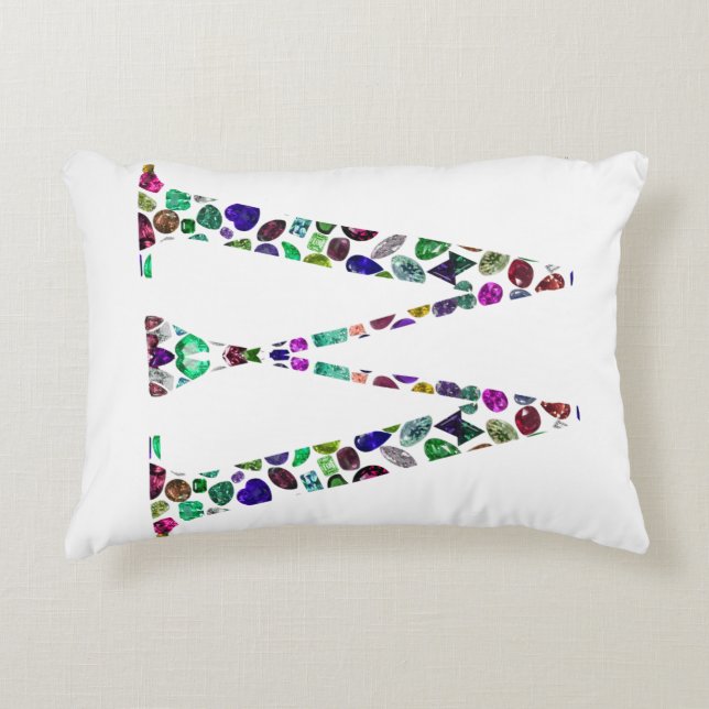 Coussins Décoratifs Lettre initiale W Gemstone Design (Devant)