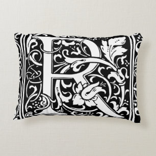 Coussins Décoratifs Lettre R Monogramme Art Nouveau Médiéval