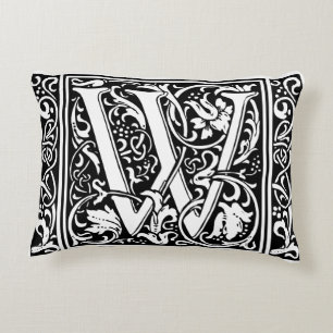 Coussins Décoratifs Lettre W Médiévale Monogramme Art Nouveau
