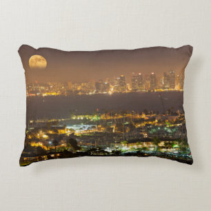 Coussins Décoratifs Lever de lune sur la ligne d'horizon de San Diego