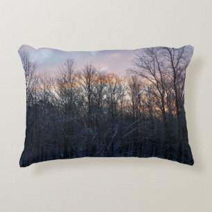 Coussins Décoratifs Lever de soleil hivernal I Paysage naturel pastel