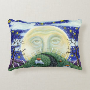 COUSSINS DÉCORATIFS L'HOMME CITROUILLE RENCONTRE L'HOMME DANS LA LUNE,