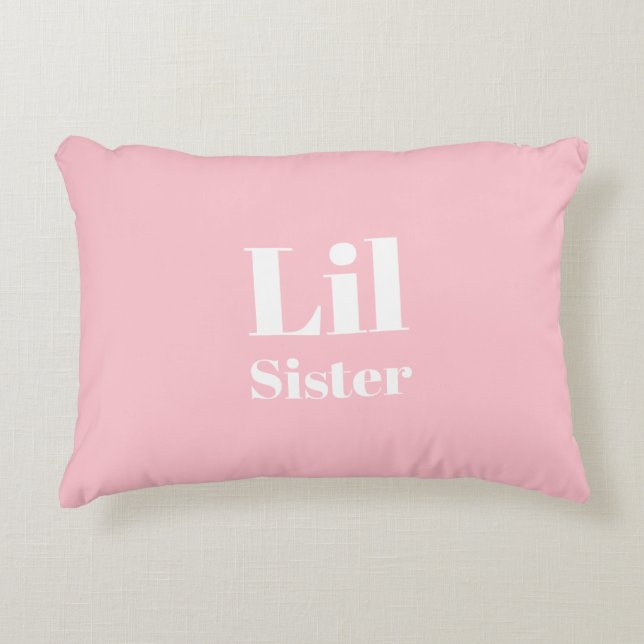 Coussins Décoratifs Lil Sister Pink fille blanche (Devant)