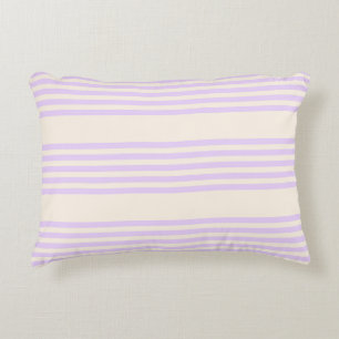 Coussins Décoratifs Lilac violet et beige cinq bandes motif