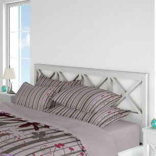 Coussins Décoratifs lin floral gris