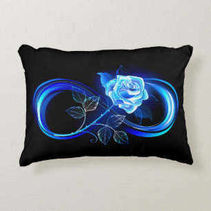 Coussins Décoratifs L'infini lumineux avec une rose bleue