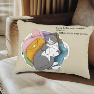 Coussins Décoratifs Linge Cheveux de Chat Gris Blanc