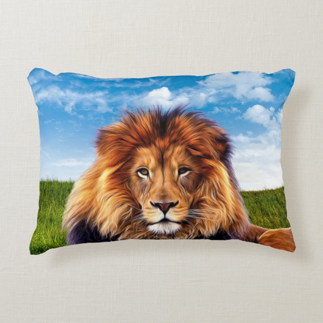 Coussins Décoratifs Lion le roi de la forêt (Devant)