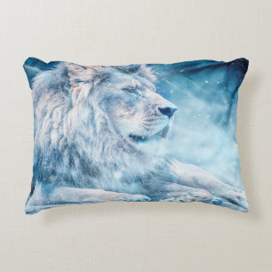 Coussins Décoratifs Lion neige couché animal d'art