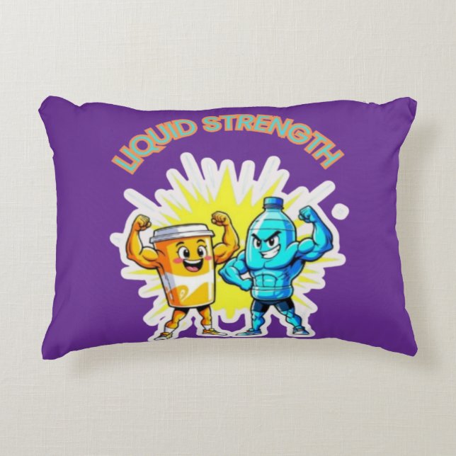 Coussins Décoratifs Liquid Strength – Funny Juice & Water Muscle Desig (Devant)