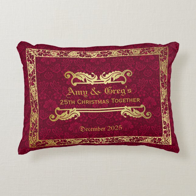 Coussins Décoratifs Livre classique Couverture Gold Foliage Crimson Da (Devant)