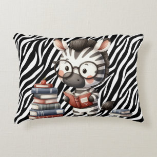 Coussins Décoratifs Livres de lecture Zèbre.