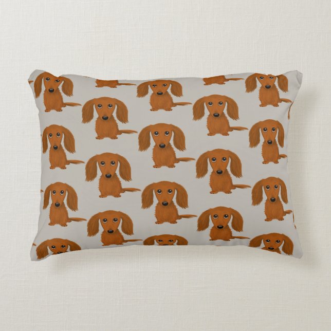 Coussins Décoratifs Longue Haired Dachshund Motif (Devant)