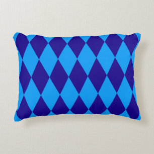 Coussins Décoratifs Losange à carreaux bleu clair et foncé