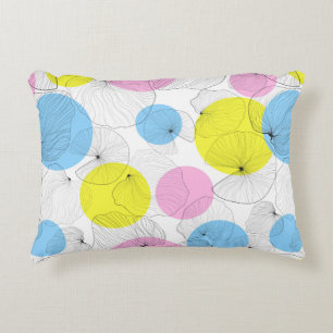 Coussins Décoratifs Lotus leaves hand draw outline with colorful spots