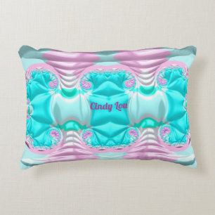 Coussins Décoratifs LOU CINDY ~BUCKUP UP ~ Aqua Rose White Fractal ~