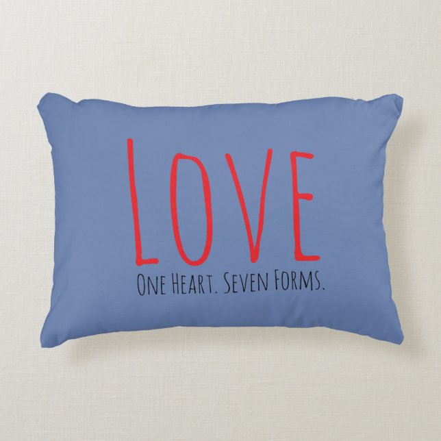 Coussins Décoratifs Love - One Heart. Seven Forms Accent Pillow (Devant)