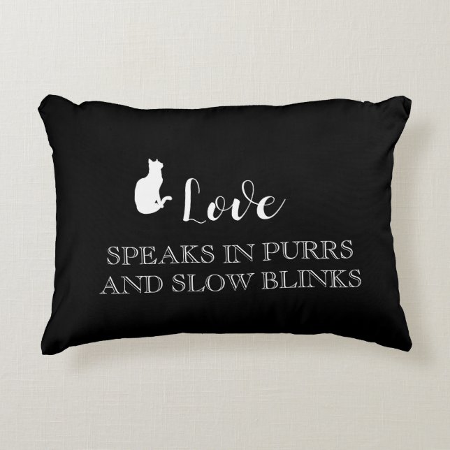 Coussins Décoratifs Love Speaks in Purrs Cat Mom Pillow (Devant)