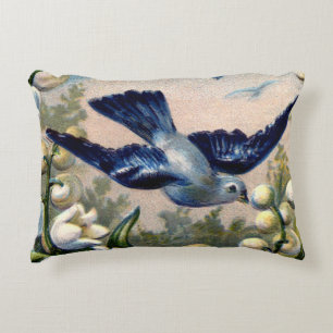 Coussins Décoratifs Lys fleuris vintages des oiseaux de vallée