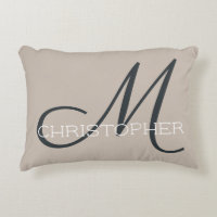 M Nom personnalisé initial Taupe et bronzage neutr