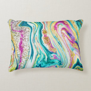 Coussins Décoratifs Magic Marbling : Metallic Paint Design.