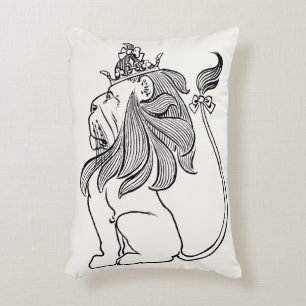 Coussins Décoratifs Magicien vintage de Oz, Lion peureux avec couronne