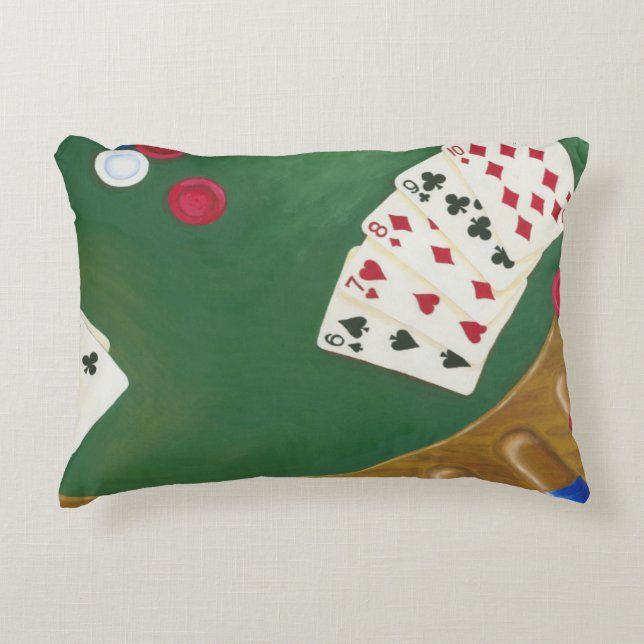 Coussins Décoratifs Main de Poker gagnante six à dix (Devant)