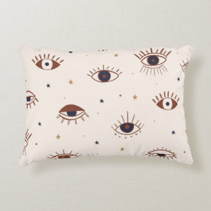 Coussins Décoratifs Main Tirée Yeux Mystique Motif sans Seamless. Evil