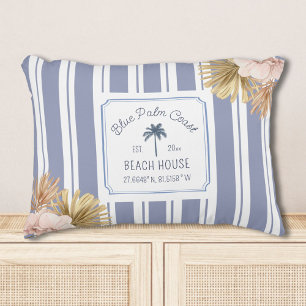 Coussins Décoratifs Maison de plage Rayures bleues Côtière Boho Fermet