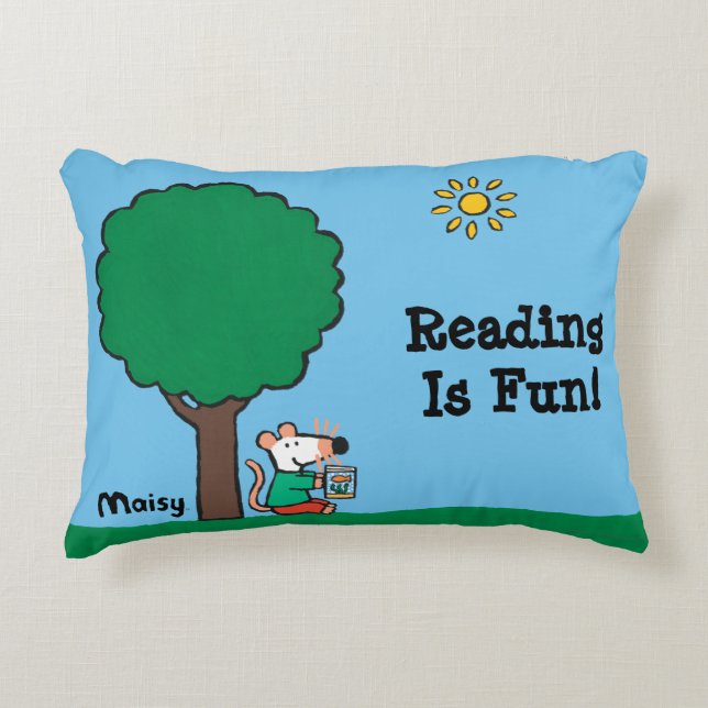 Coussins Décoratifs Maisy lit son livre de bibliothèque dehors (Devant)