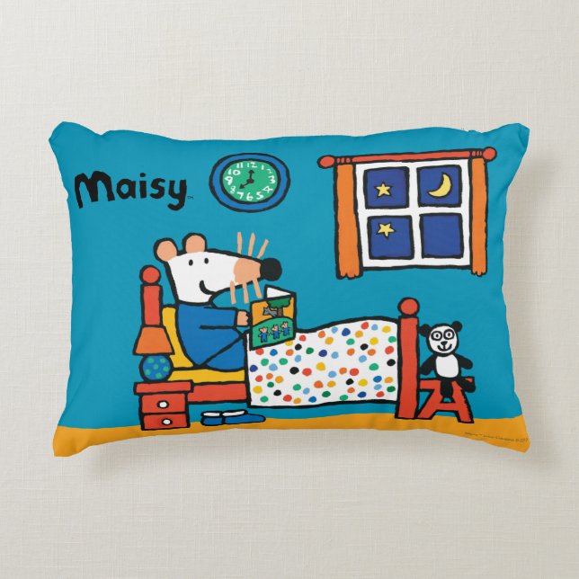 Coussins Décoratifs Maisy prête pour des pyjamas de bleu de lit (Devant)