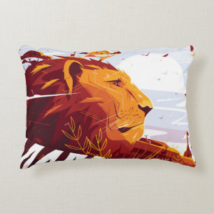 Coussins Décoratifs Majestic lion on safari King of beasts lying and g