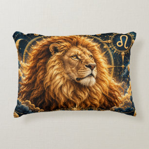 Coussins Décoratifs Majestueux Lion du Zodiaque Léon doré